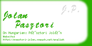 jolan pasztori business card